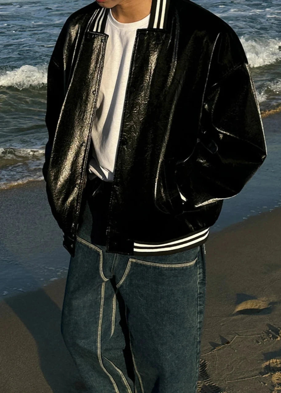 Trend Bomber Leather Jacket TI30