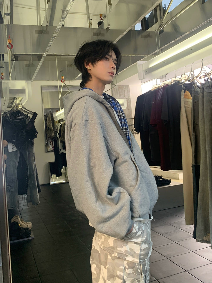 Blue plaid reversible jacket TI117