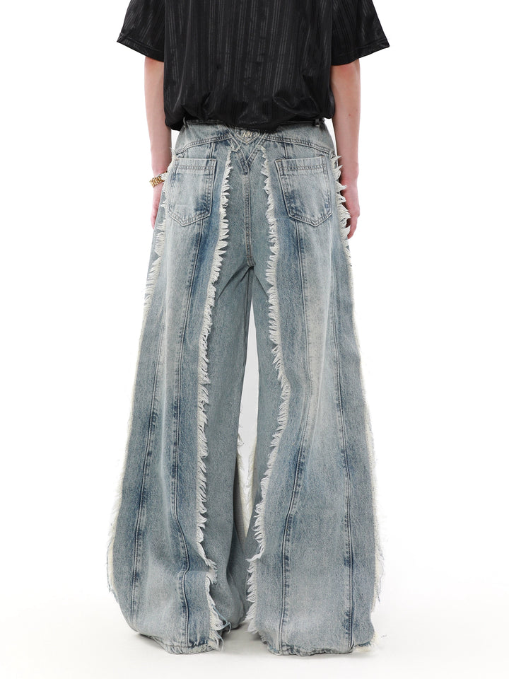 New loose raw edge pants TI98
