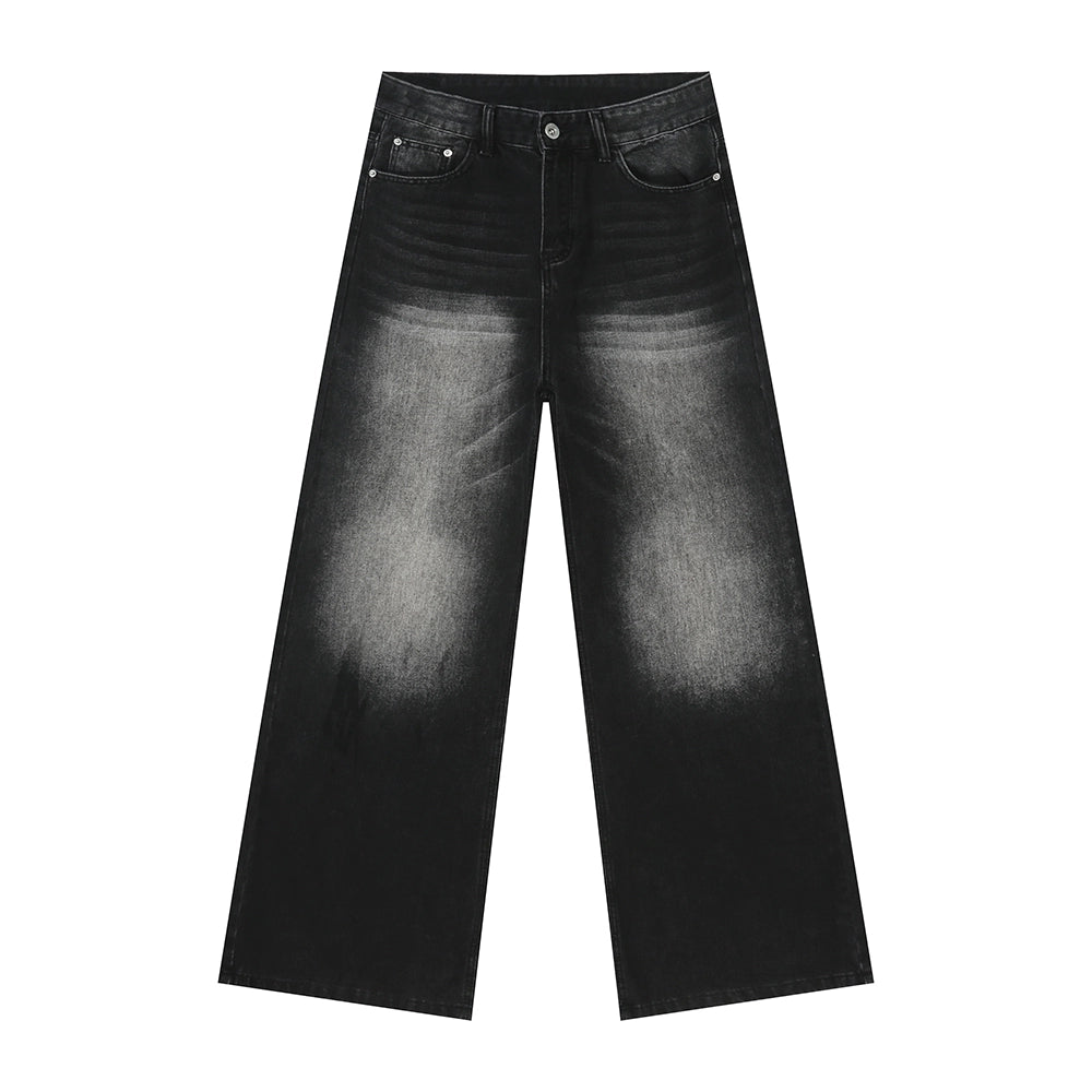 Vintage washed wide-leg jeans TI93