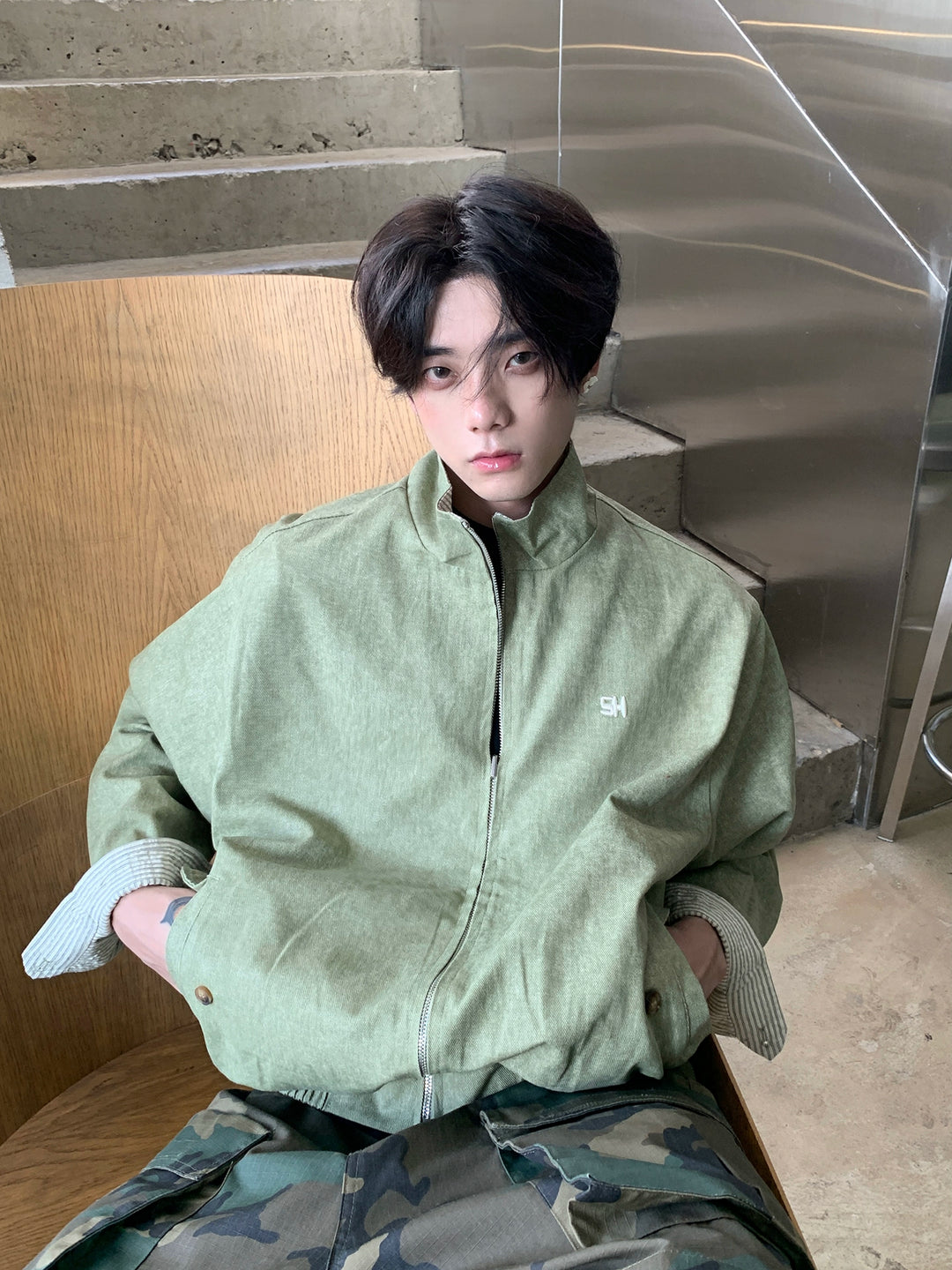 New striped reversible jacket TI121