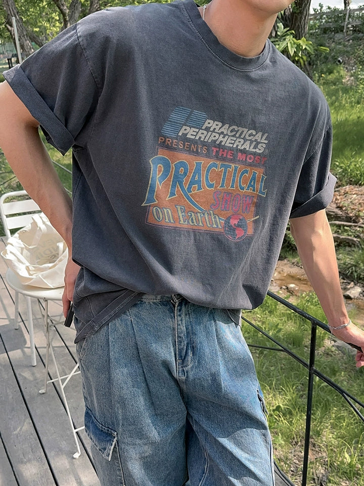 Vintage Wash Print Sleeve TI113