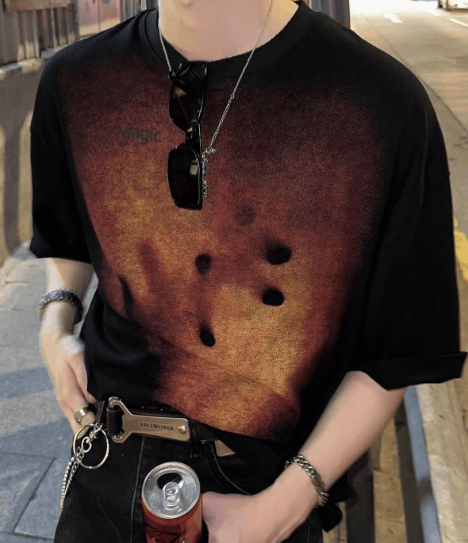 Abstract fuzzy T-shirt TI106