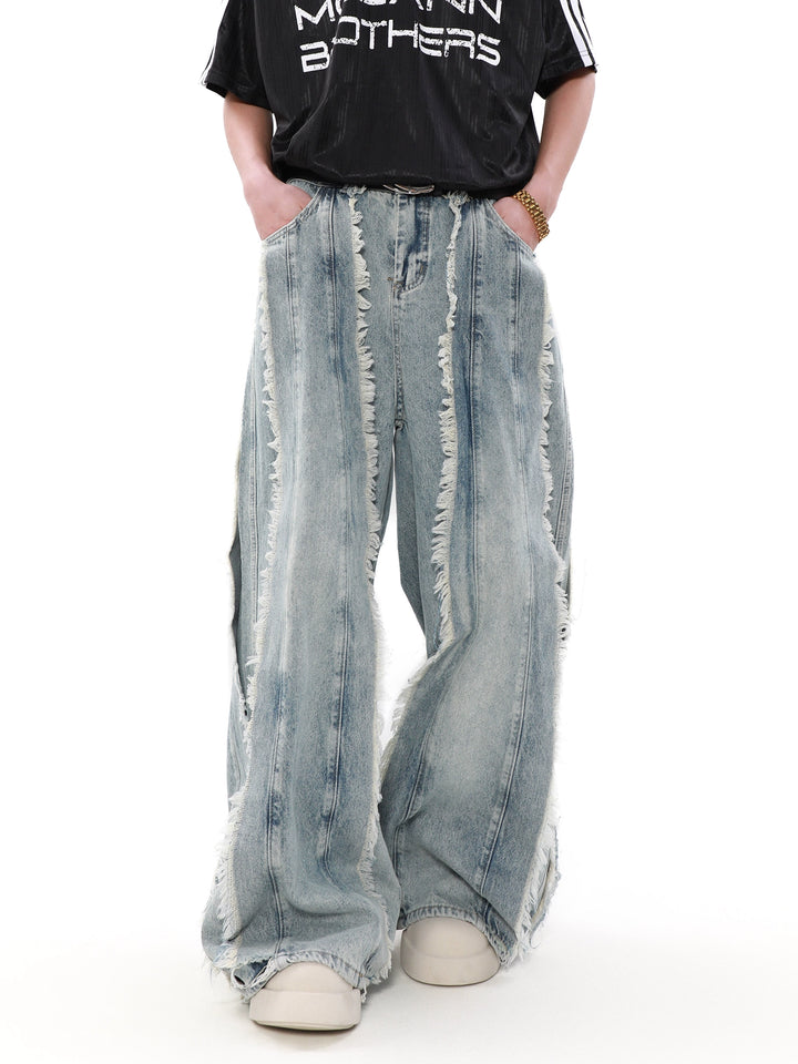 New loose raw edge pants TI98