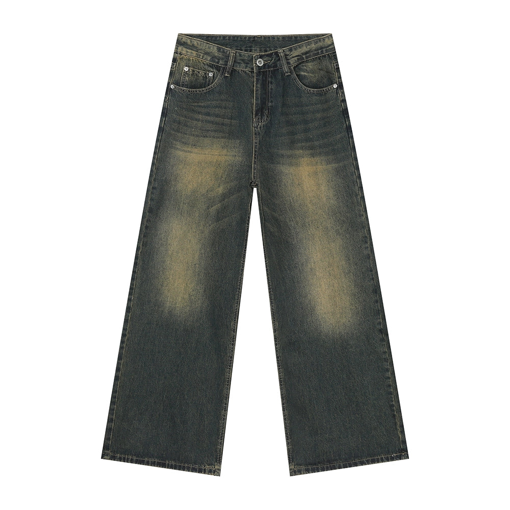Vintage washed wide-leg jeans TI93